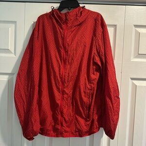 Uniqlo Red/Black Disney Mickey Mouse Patterned Rain Jacket